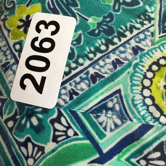 Catherines Top Womens 4X Green Floral Button Down 3/4 Length Sleeve Career Beach - Picture 13 of 13